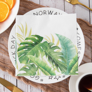 Customized Logo Party Printed Tissue Napkins Printed Restaurant Party Party Flower Printed Color Paper Wholesale
