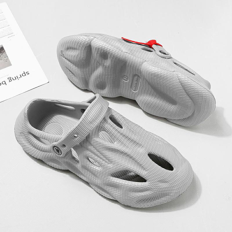 2023 Summer new fashion closed toe Beach men's sandals outer wear hollow breathable non-slip dual-use coconut hole shoes