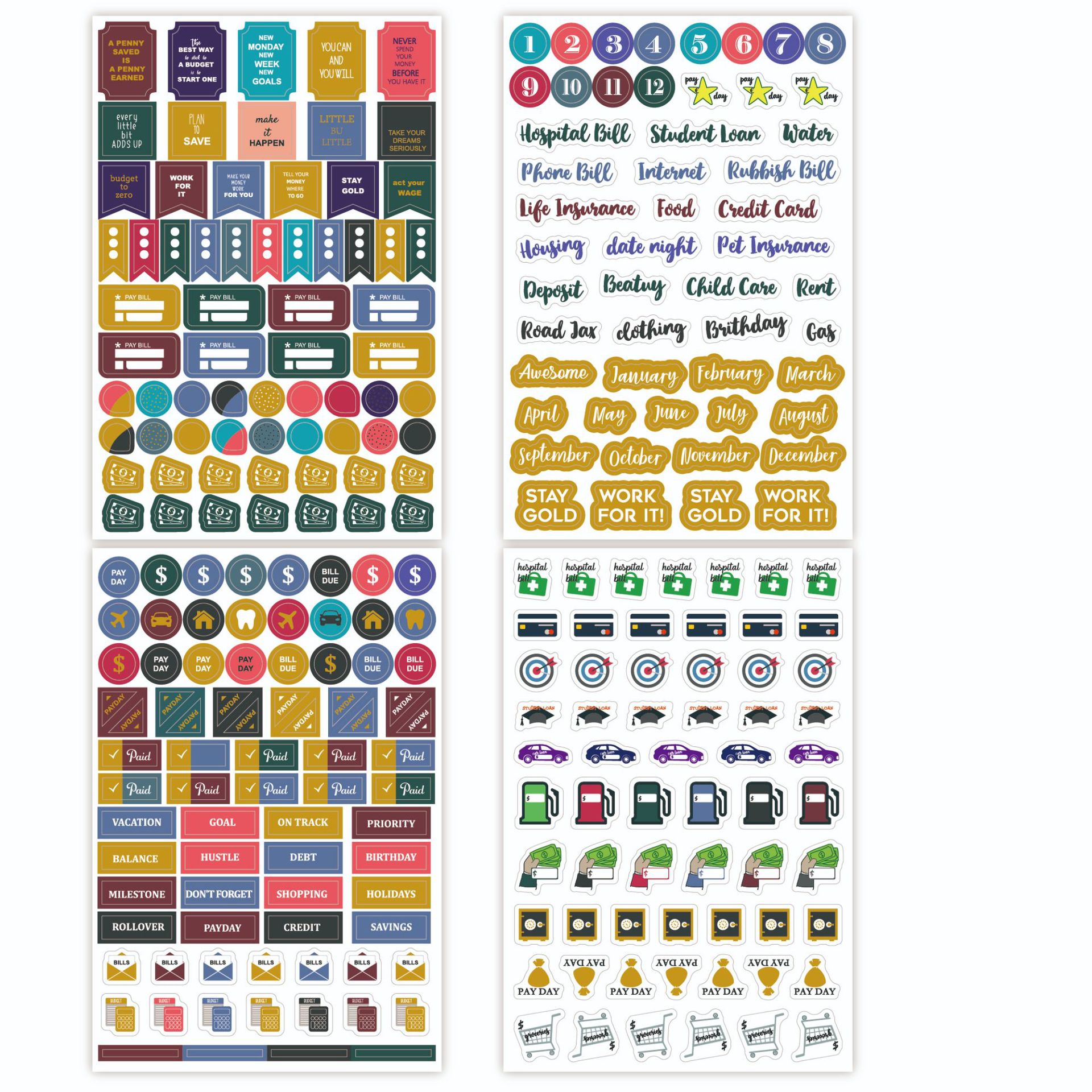 BUDGET STICKER BUDGET theme plan stickers payment plan stickers creative bronzing planning stickers