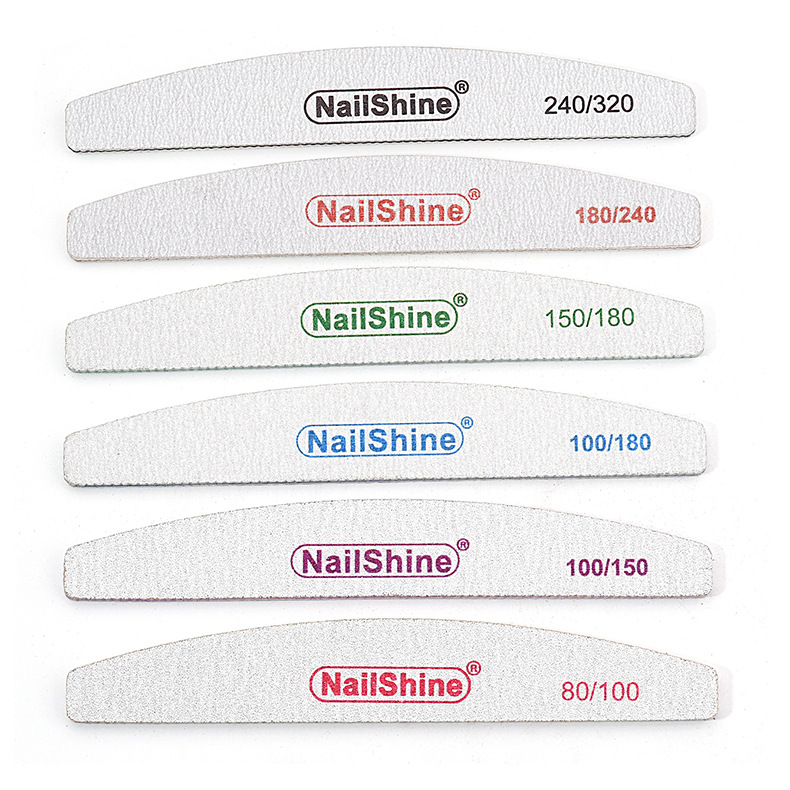 Cross-border half-moon nail file Purple Heart trimming sand strip with tooth gray sanding strip double-sided nail rubbing nail tool