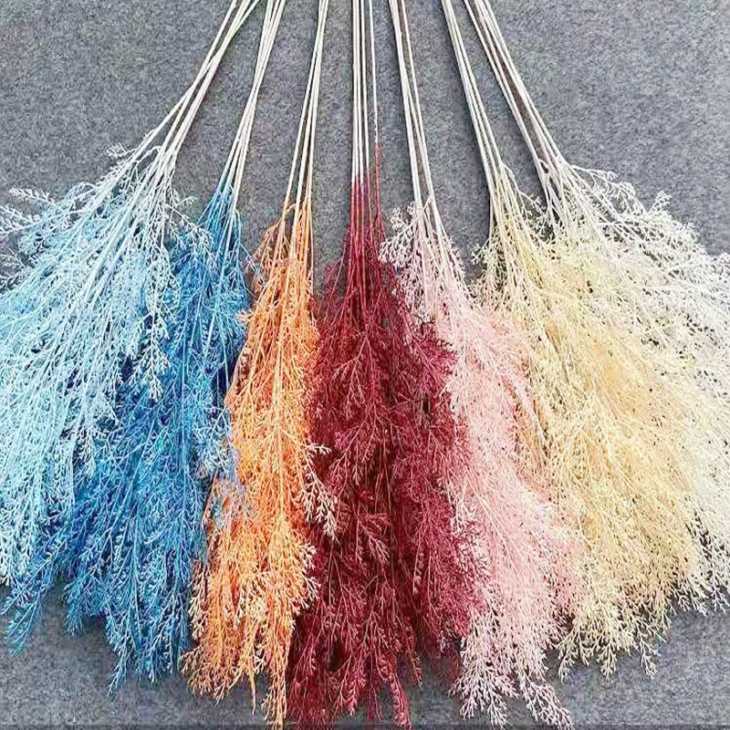 6 fork Misty artificial flower Misty wedding road lead Phoenix tail grass wedding hall hotel home ceiling plastic flower fake flower