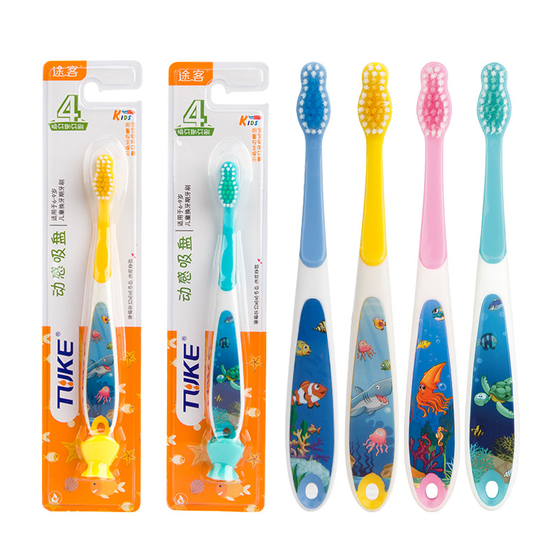 Stall supply 3-12 years old children's toothbrush soft hair cartoon handle foreign trade Macaron baby toothbrush manufacturers wholesale