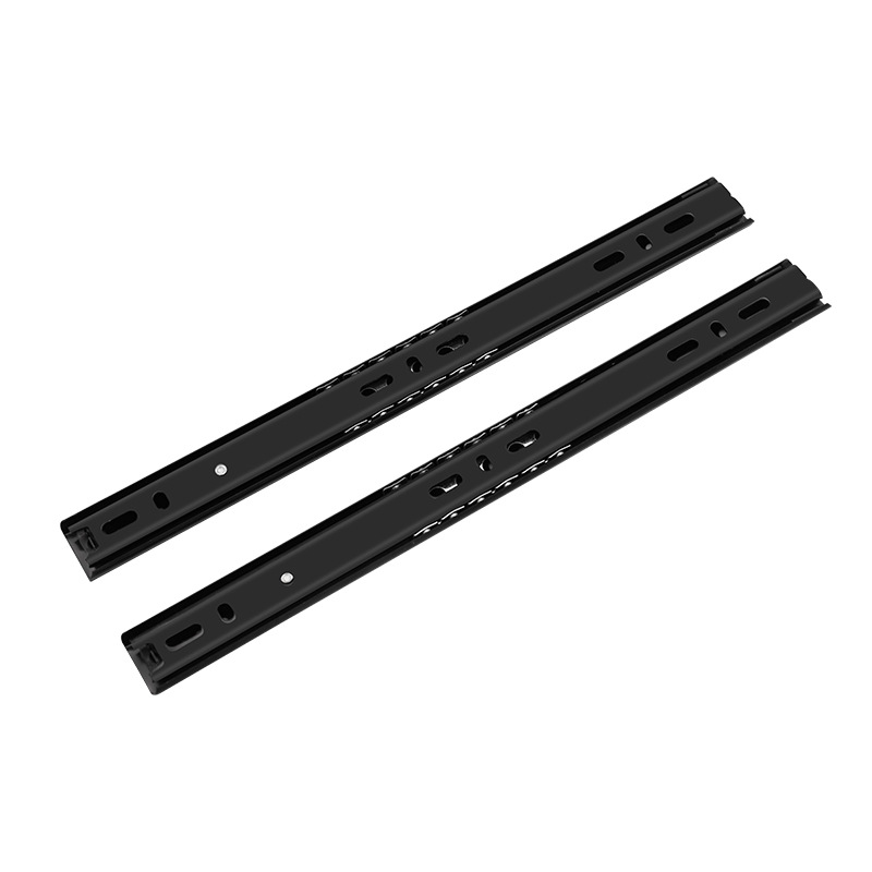 Drawer Slide Black Thickened Track Cabinet Two-section Slide Bedside Table Computer Desk Rail Silent Ball Slide