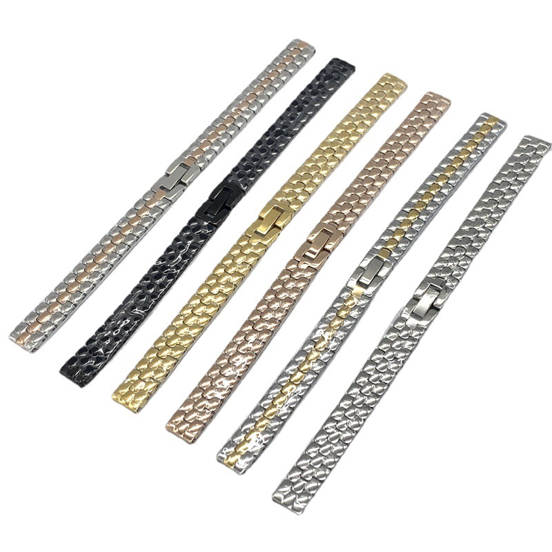 Watch Accessories Women's Fine Bracelet Stainless Steel Solid Steel Strap Folding Jewelry Buckle Jewelry Steel Strap 6-16mm