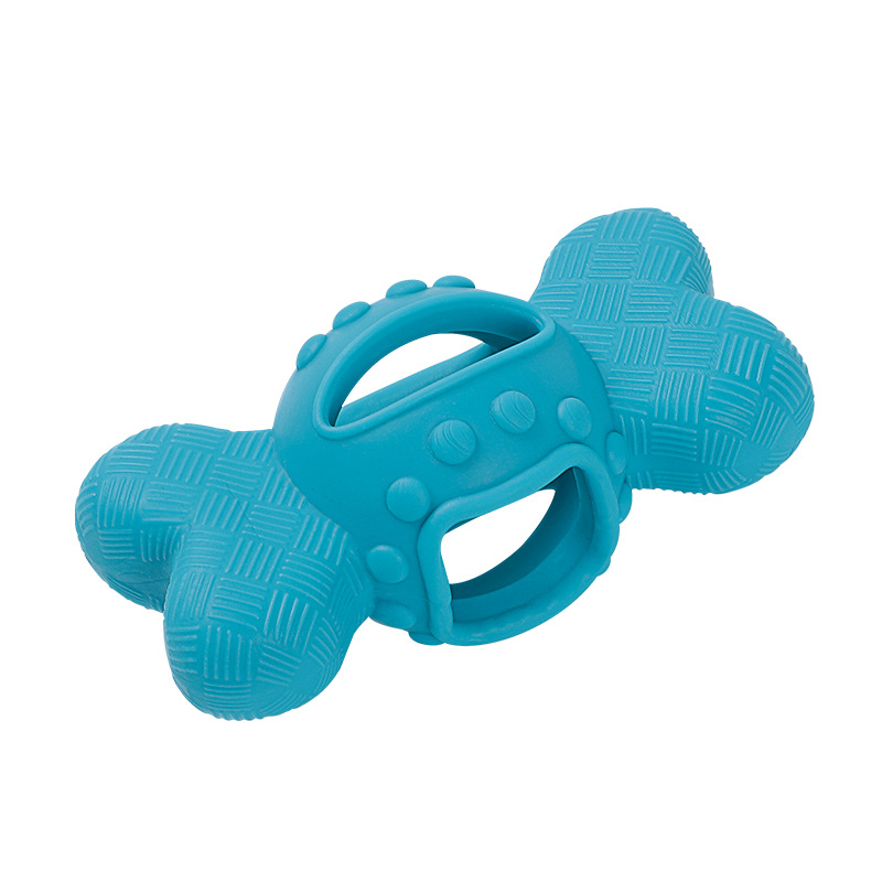 Pet Toy Gnawing Molar Leaking Eating to Relieve Boring Beef Sticks Cheese Steel Plate Bone Dog Toy