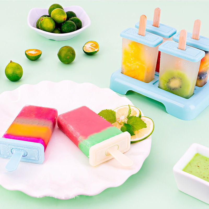 Popsicle Mold Homemade Household Ice Cream Model with Homemade Popsicle Ice Cream Powder Sorbet Popsicle Mold