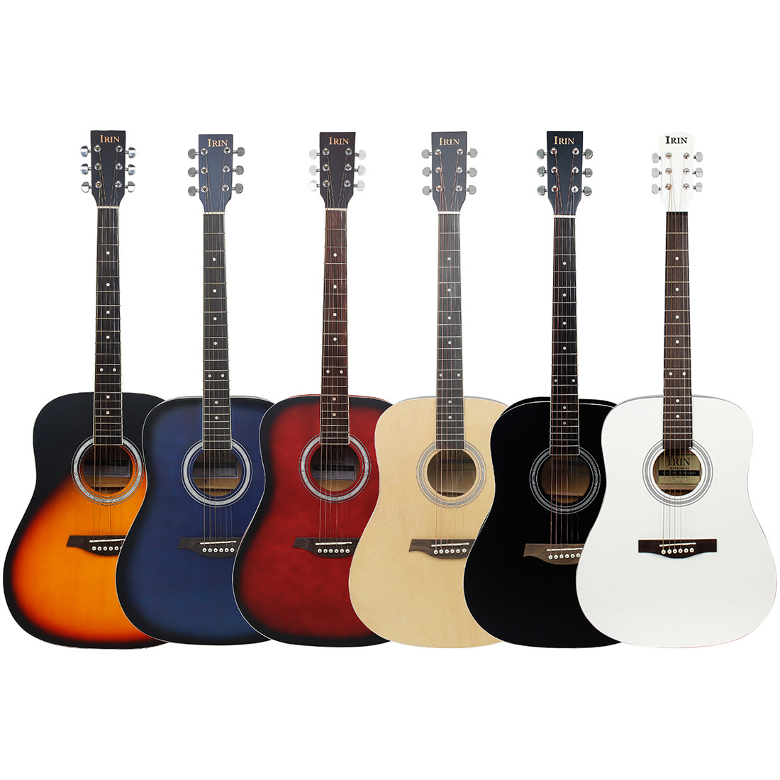 IRIN41 Inch Guitar Folk Guitar Adult Beginner Practice Guitar Bass Rounded Folk Acoustic Guitar Guitar
