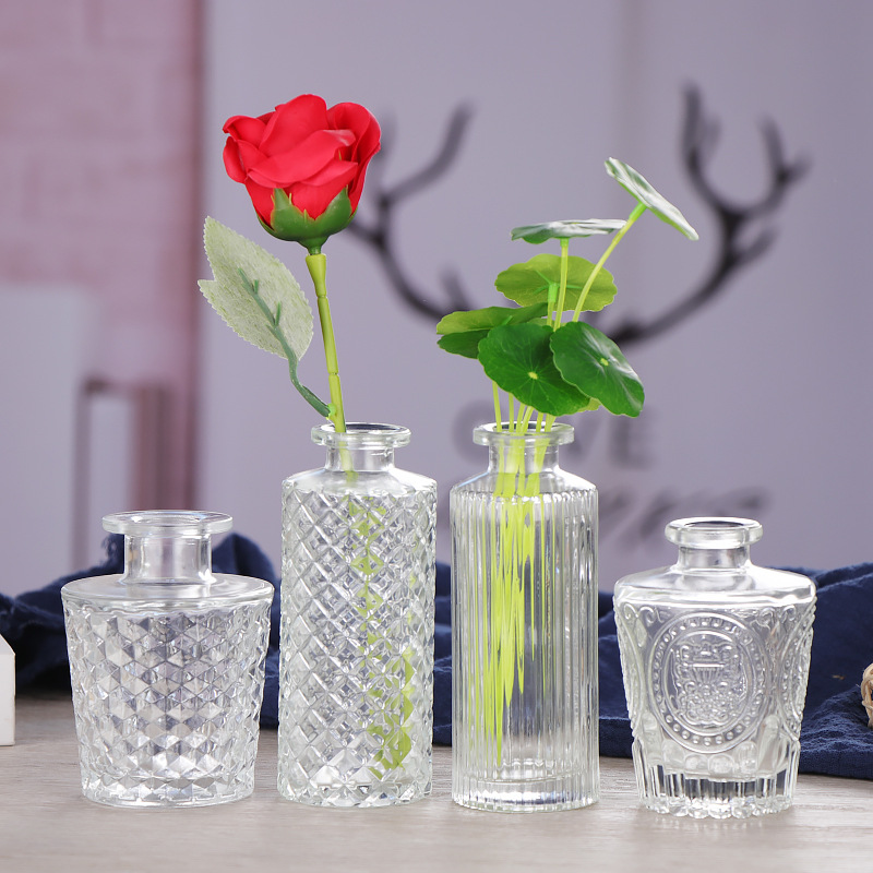 Nordic Ins Glass Vase Простые гидропонные цветы ваза в офисном столе Свежая сушеные вазы украшения украшения