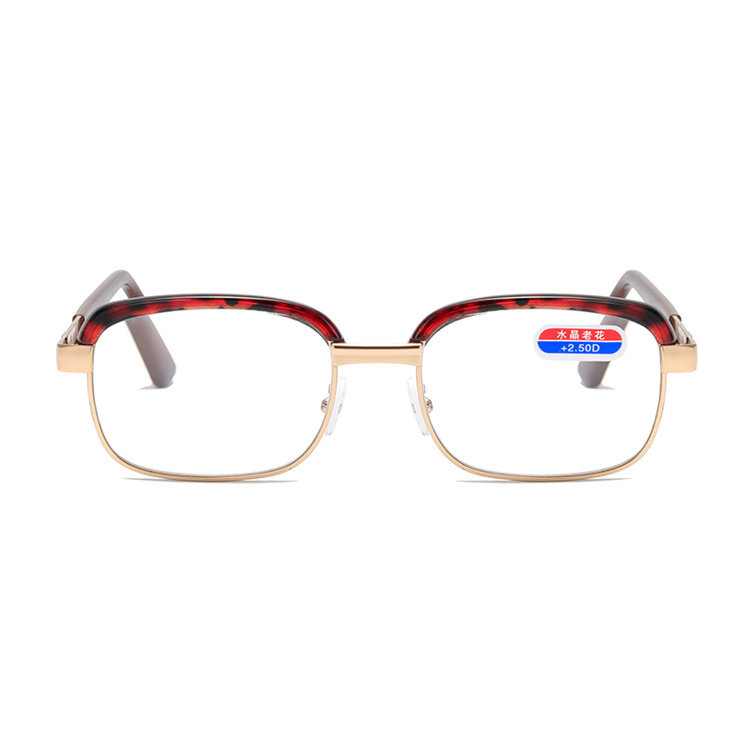 New glass vintage eyebrow reading glasses for the elderly reading glasses large frame fashion comfortable metal crystal reading glasses
