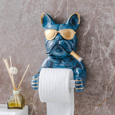 Wholesale supply toilet tissue box toilet non-perforated Bathroom Kitchen dog cute hanging wall roll paper tube