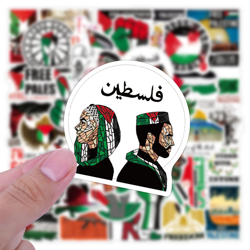 50 free Palestine graffiti stickers cross-border decorative luggage notebook scooter stickers wholesale