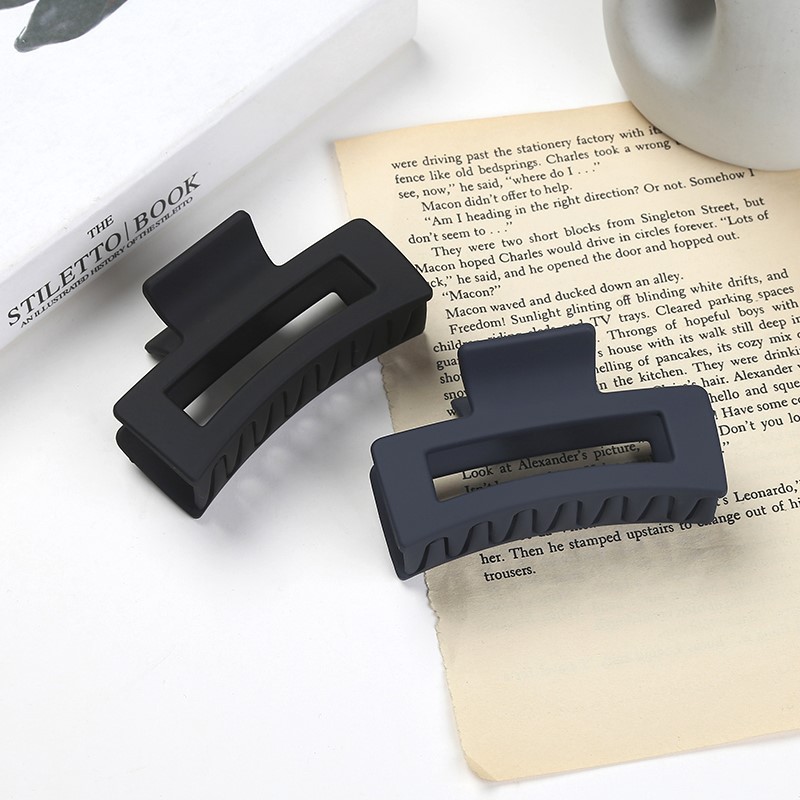 Source factory wholesale Korean style ins high sense matte grip clip women's rectangular large shark clip pan hair clip_voghion.com