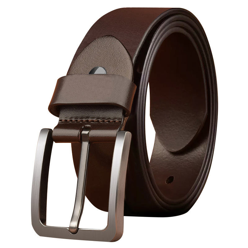 Belt Men's Genuine Leather Casual Simple Pin Buckle Cowhide Belt Fashionable Trousers Belt Men's Business All-match Men's Pants Belt