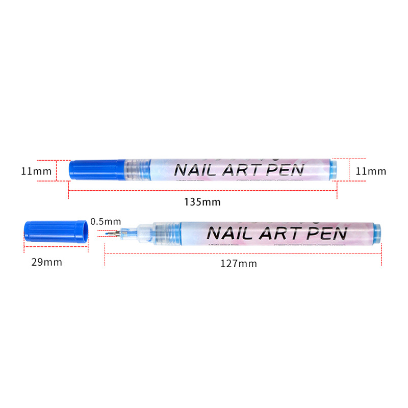 Tiktok 12 Color Nail Pen Painted Painting Nail Painting Point Flower Needle Pen DIY Hand Account Gouline Pen Nail Painting Pen