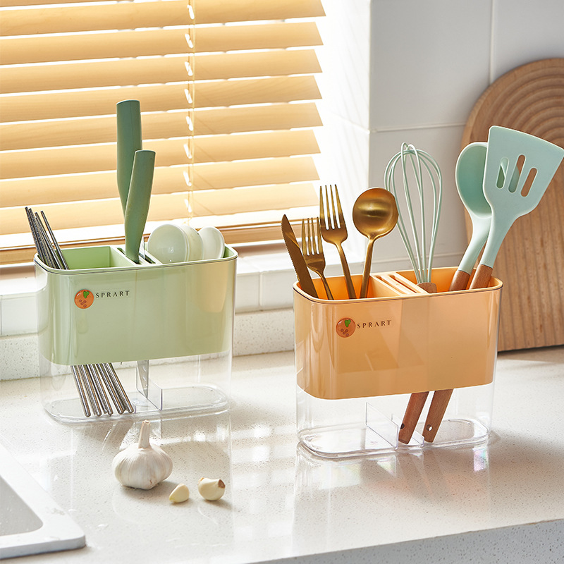ins Creative Multifunctional Drying Chopsticks Cage Kitchen Nordic Style Morandi Color Chopsticks Tableware Knife and Fork Storage Tube