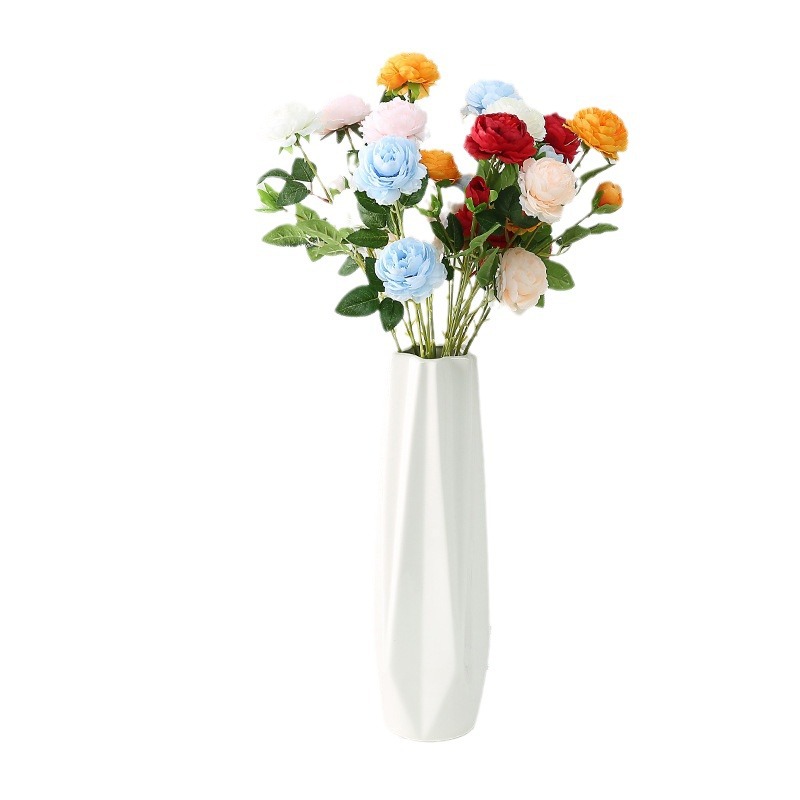 Duofu European three peony home display decorative flowers wedding series with grass Western rose peony flower
