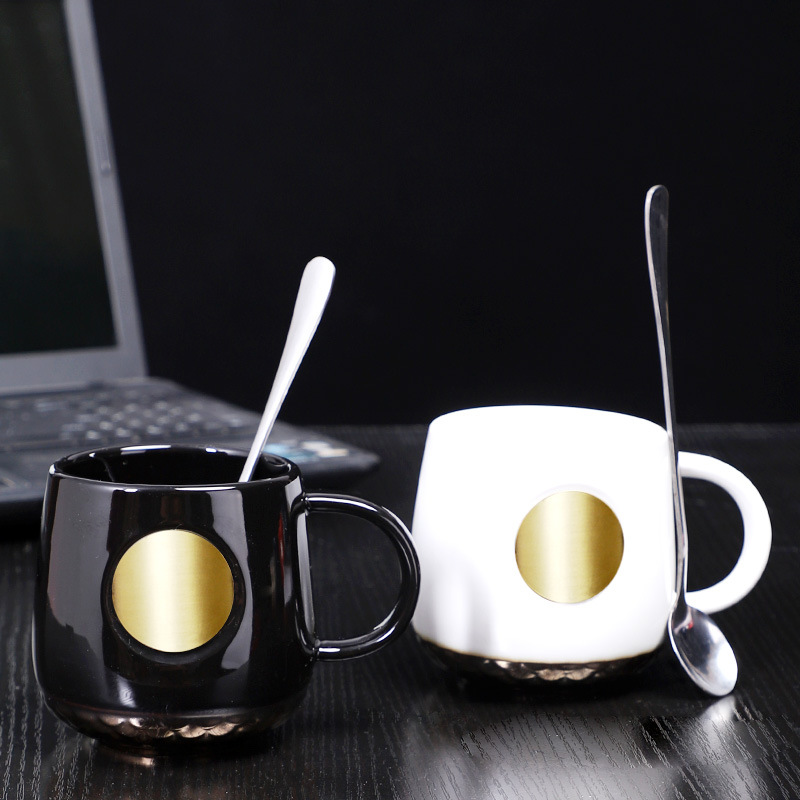 Star new Mermaid bronze medallion goddess mug Bronze Cup ceramic couple pair Cup Coffee Cup logo customization