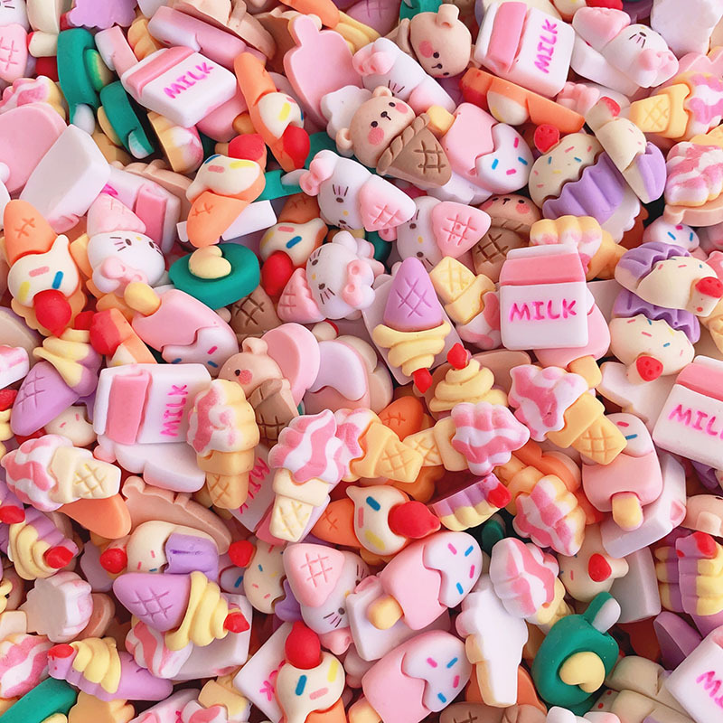 diy new ice cream popsicle resin accessories cream glue phone case refrigerator sticker water Cup accessories factory direct sales