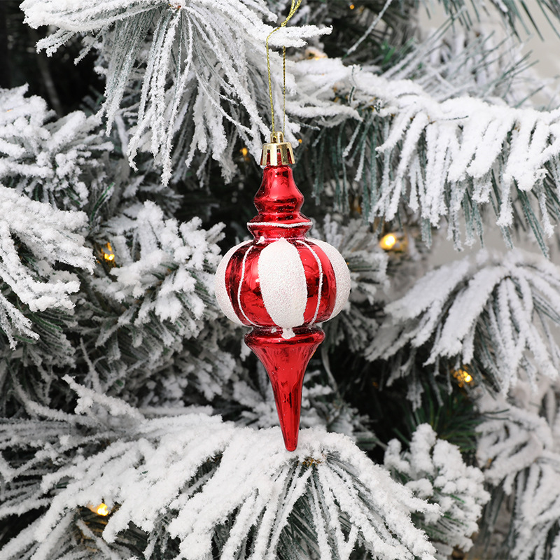 Cross-border supply chain wholesale Christmas gourd pendant Christmas tree decorations electroplated plastic painted ball atmosphere cloth
