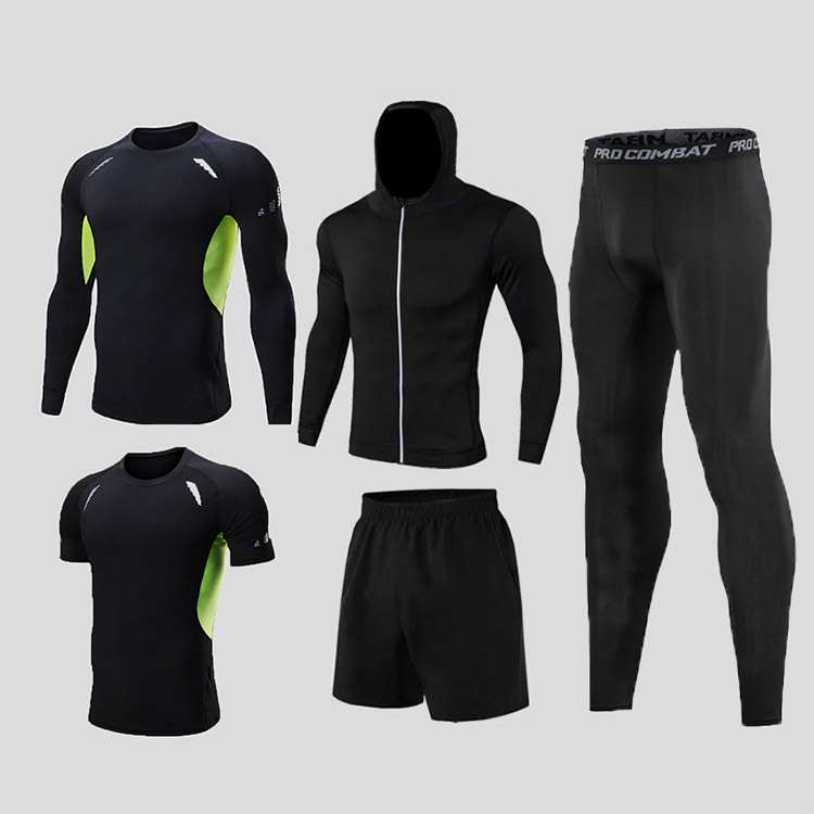 Fitness suit men's spring and autumn quick-drying clothes sports running clothes training tights basketball equipment morning running clothes wholesale