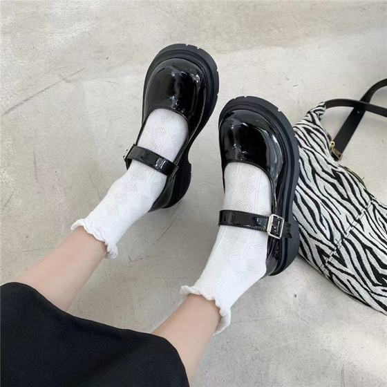 Mary Jane Small Leather Shoes Vintage Thick Sole Increased Loafers Women's 2024 New Casual Fashion All-match Niche Women's Shoes