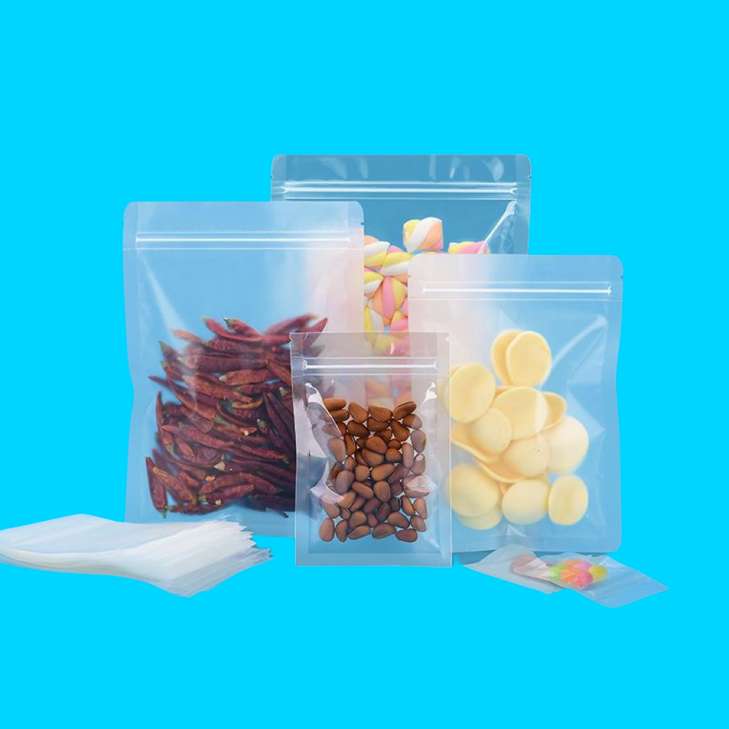 Transparent packaging bag self-standing plastic bag frosted ziplock bag candy Food small packaging bag fruit tea sealed bag