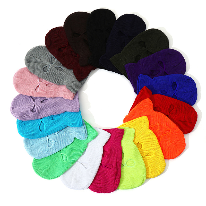 Amazon winter three-hole balaclava ski cycling sports thermal mask Halloween party hat in stock