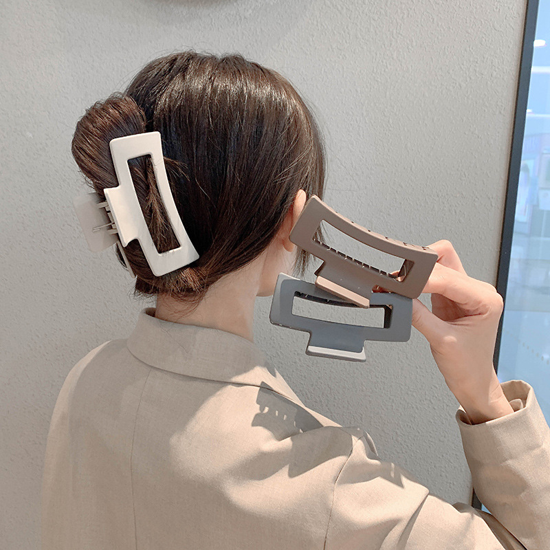 Korean ins Hair Grab Square Clip Headwear Hairclip Back Head Simple Elegant Large Grab Clip Bath Shark Clip