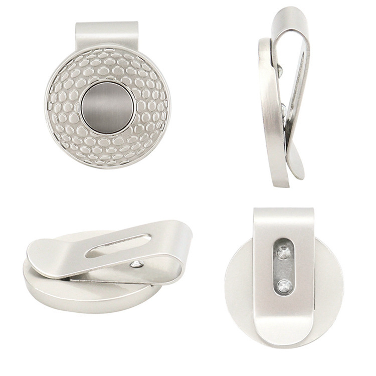 In stock magnetic Golf metal Hat Clip customized 25mm Ball Marker Golf Ball Marker Hat Clip