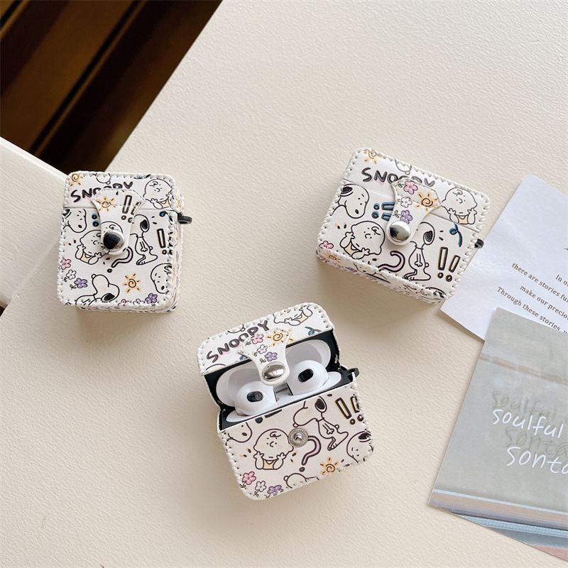 Apple AirPods Pro 1/2/3 Gen Bluetooth Wireless Earbud Case for Small Dogs, Creative Button Soft Cute Earbud Case for Girls