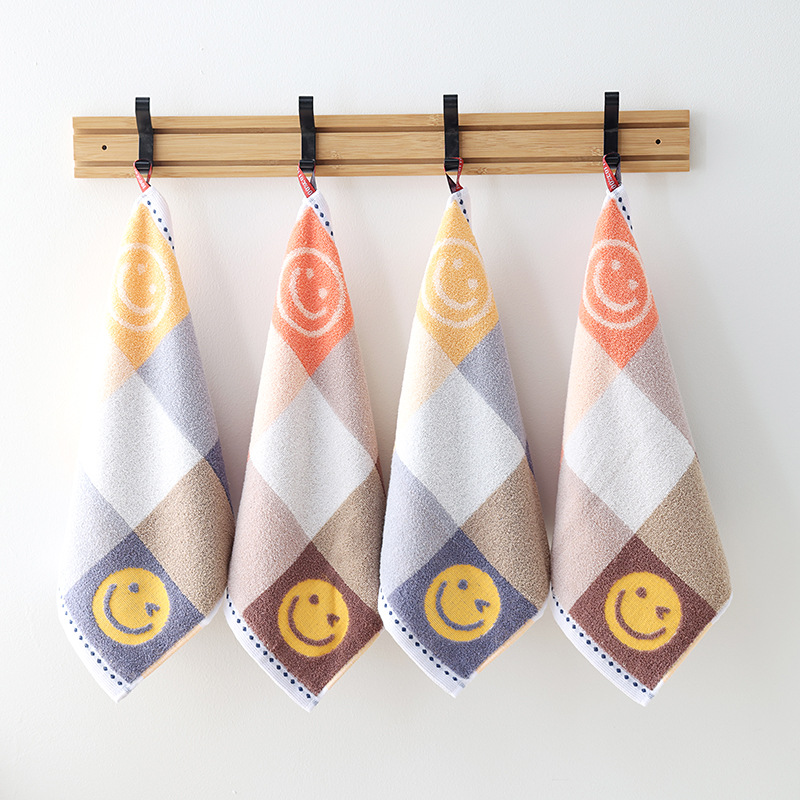 Cotton Hangable Small Square Household Hand Wipe Face Wipe Cotton Face Towel Soft Absorbent No Hair Drop Unisex