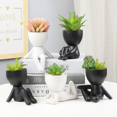 Nordic succulent plant flower pot succulent personalized creative ceramic decoration office simple little lazy pot