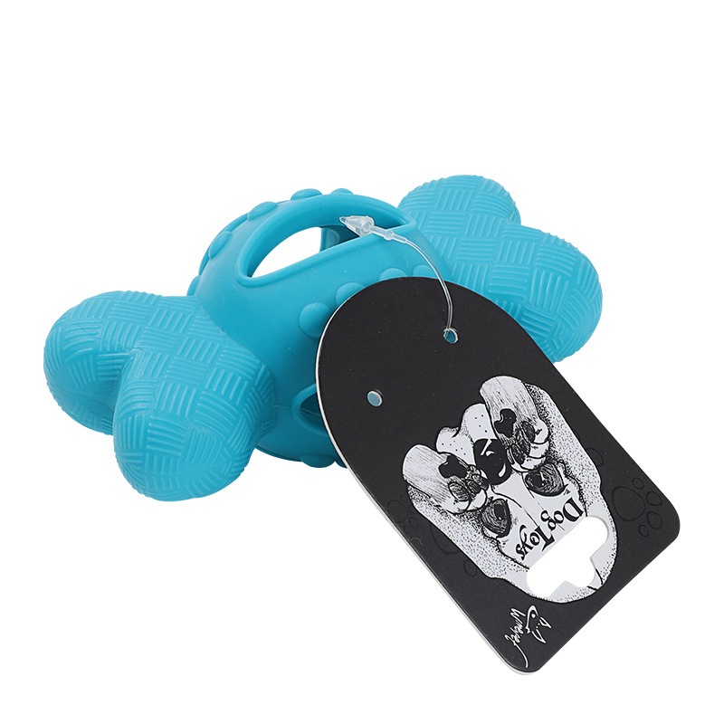 Pet Toy Gnawing Molar Leaking Eating to Relieve Boring Beef Sticks Cheese Steel Plate Bone Dog Toy