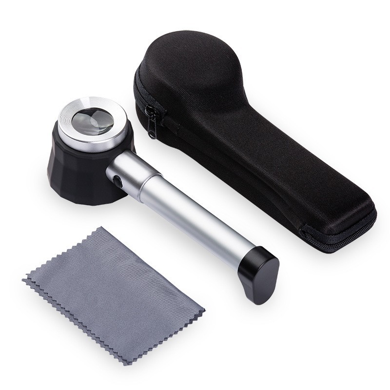 45 times magnifying glass handheld with 3 lights with scale appreciation jewelry outdoor gift for elderly students charging USB