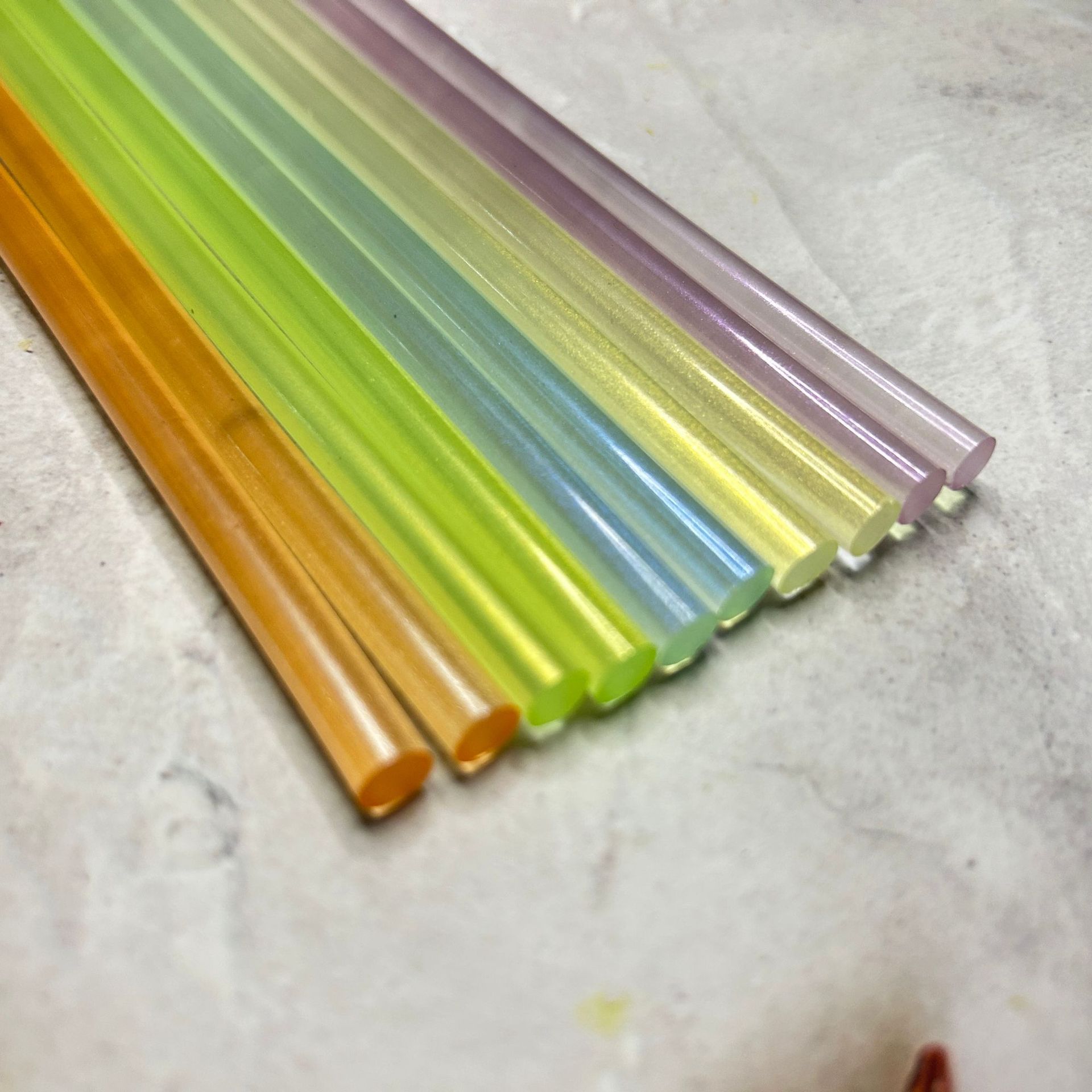 2023 mermaid color transparent pearlescent Polar Diamond series 7MM hot melt glue wax stick handmade fire paint use in stock