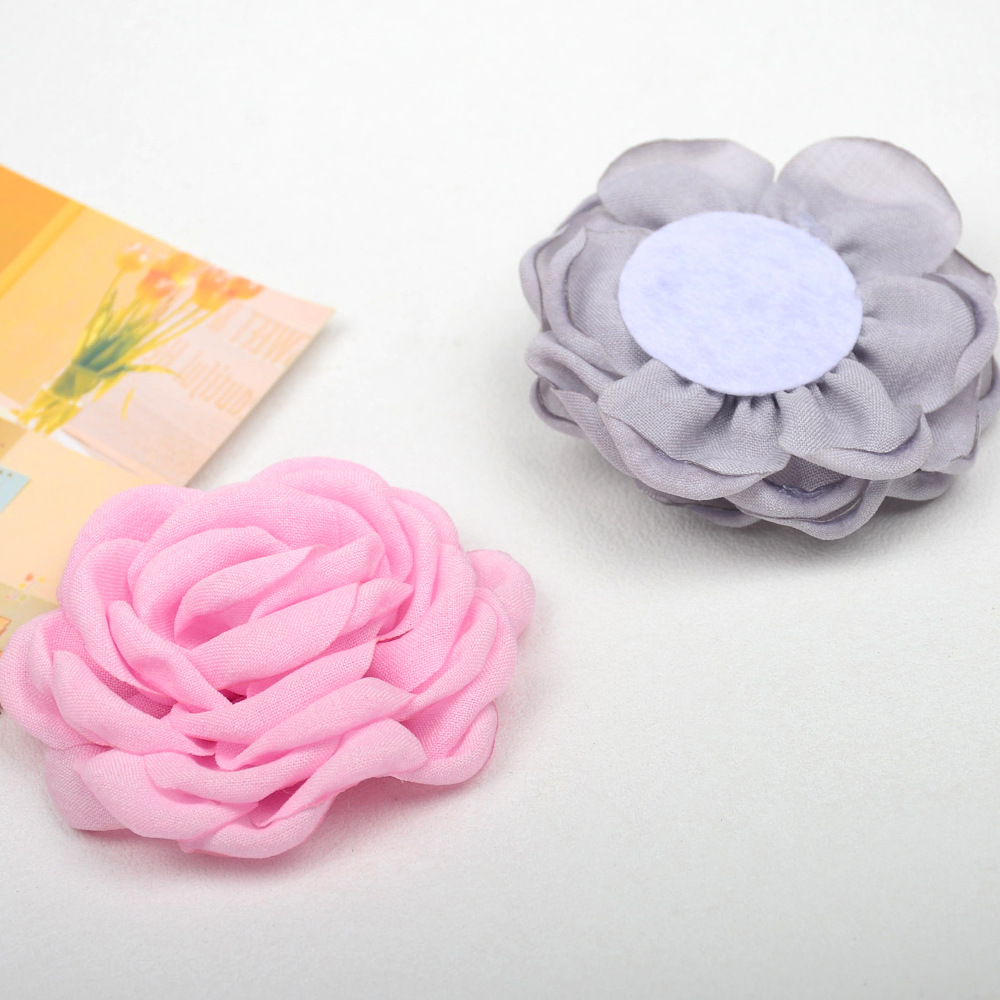 Caro same style grilled edge hairpin scratch flower 8cm three-dimensional burning edge camellia flower DIY headdress corsage jewelry accessories