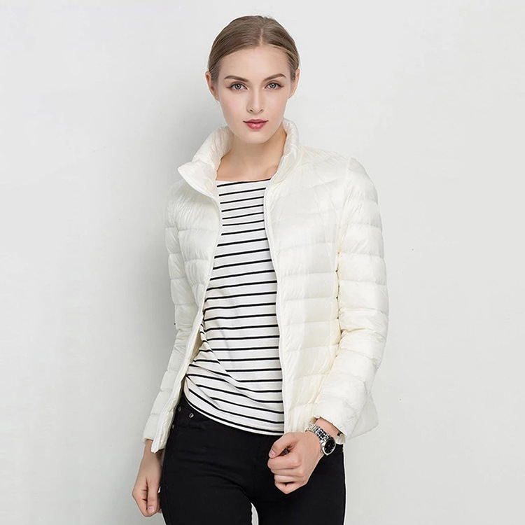 Women's Winter Coat 2024 Autumn and Winter Fashion Lightweight White Duck Down Collar Slim-fit Women's Winter Down Coat