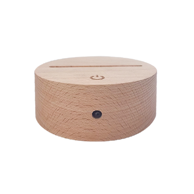 Foreign trade gift remote control timing 3D lamp base night light USB acrylic LED luminous gift lamp base Beech