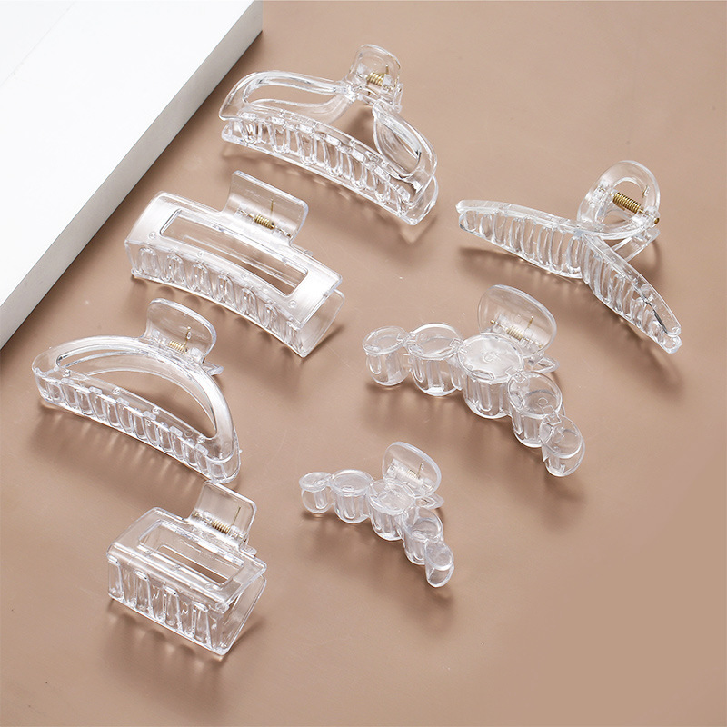 Large Transparent Grab Clip Square Five Round Ribbon Hairpin Women's Back of Head Shark Hairpin Jewelry Handmade diy Accessories