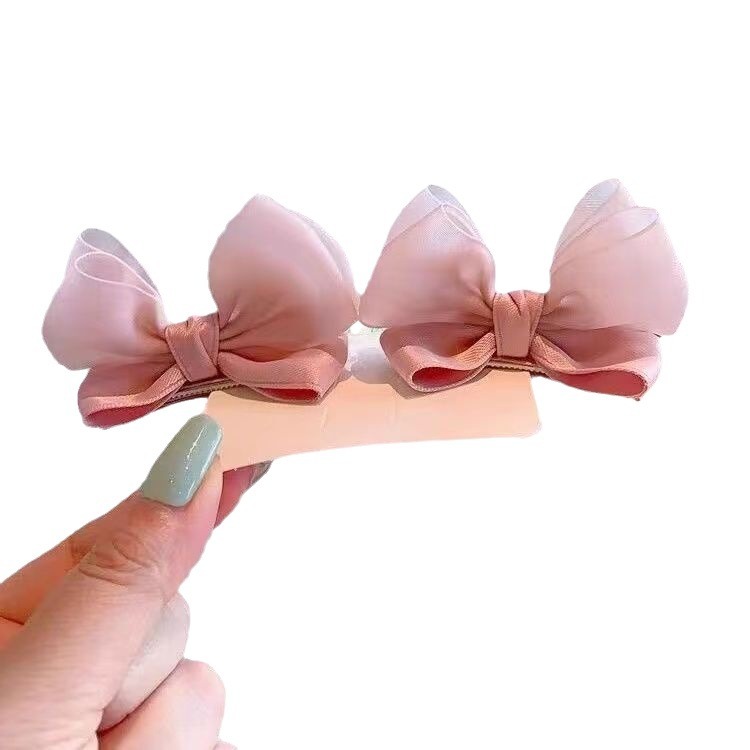El lindo lazo tridimensional de gelatina para niños de estilo extranjero con orejas de clip y tocado de tela completa no daña al bebé._voghion.com