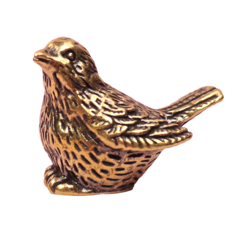Brass Sparrow small ornaments metal crafts creative micro landscape ornaments Wenwan furnishings Mother's Day small gifts