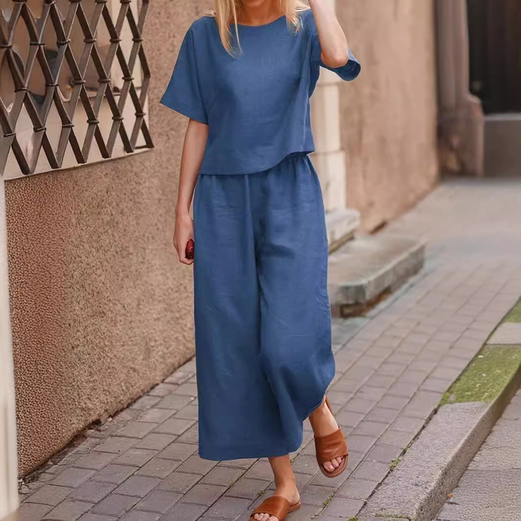 2024 large size suit loose solid color shirt trousers two-piece set