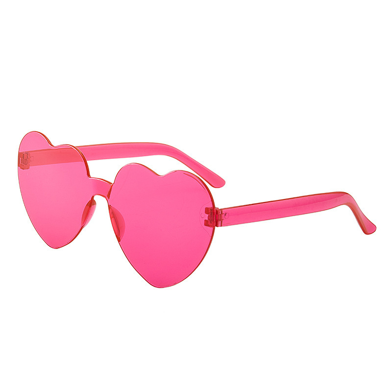 Heart Heart Sunglasses Heart Glasses Jelly-colored Rimless Heart-shaped Sunglasses