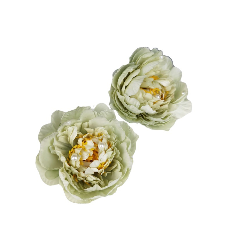 Peony silk flower hairpin hairpin ancient style pearl flower small hairpin fairy Hanfu accessories pink light color Daily