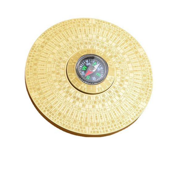 Brass retro solid portable mini compass Taiji gossip fingertip gyro hand piece Yiwu manufacturers wholesale