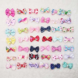 Pet supplies pet rubber band head bow accessories dog accessories pet print bow rubber band head flower