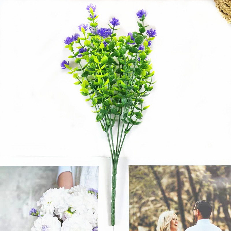 Huaxi Amazon simulation eucalyptus small lotus bouquet seven 35 mesh Camellia outdoor balcony home decoration