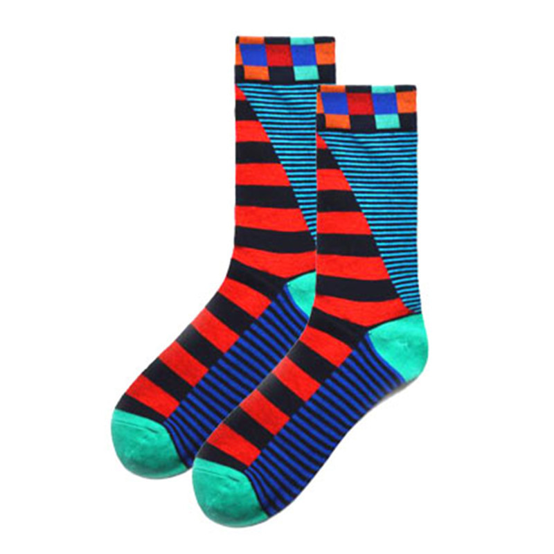 Explosions Spring Autumn Winter Fashion Men's Mid-barrel Jacquard Socks Trendy Cartoon Animal Food Geometric Stripe Manufacturers