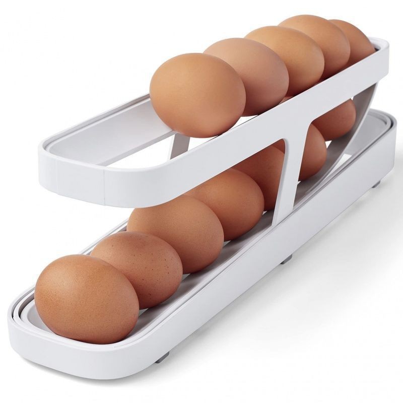 Slide Automatic Roll Egg Box Egg Storage Box Refrigerator Side Door Storage Box Automatic Roll Egg Net Celebrant Egg Rack