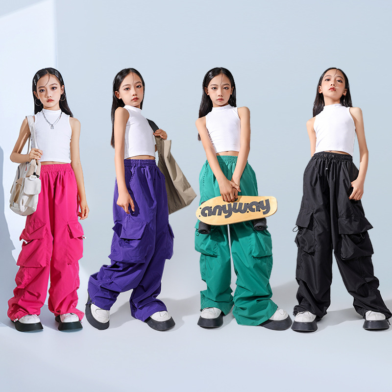 女童爵士舞服裝帥氣日系街舞演出服套裝少兒嘻哈hiphop走秀舞台潮